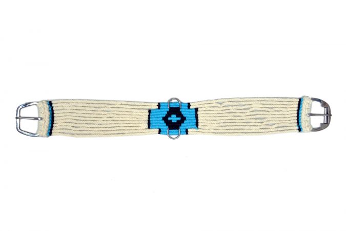 Ensemble Coiffe Et Collier Poitrine Showman En Mohair - Sarcelle - Mohair Creux - Neuf
